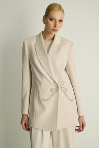 40010 RIBBON JACKET Stone
