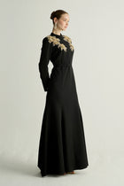 30025 CREAM ELBİSE