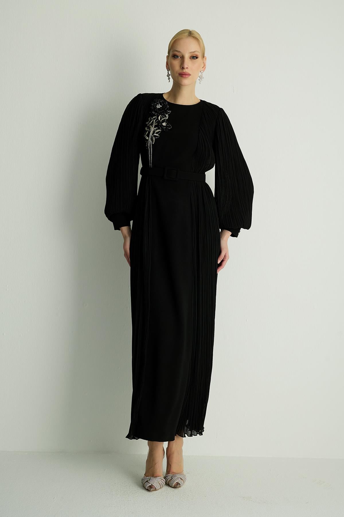 30011 ROZANNA  ELBISE Siyah
