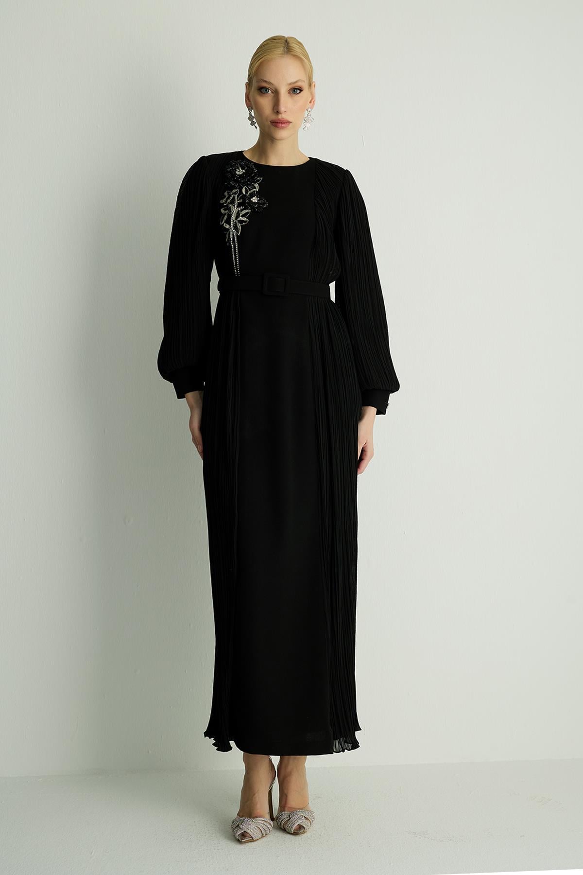 30011 ROZANNA  ELBISE Siyah