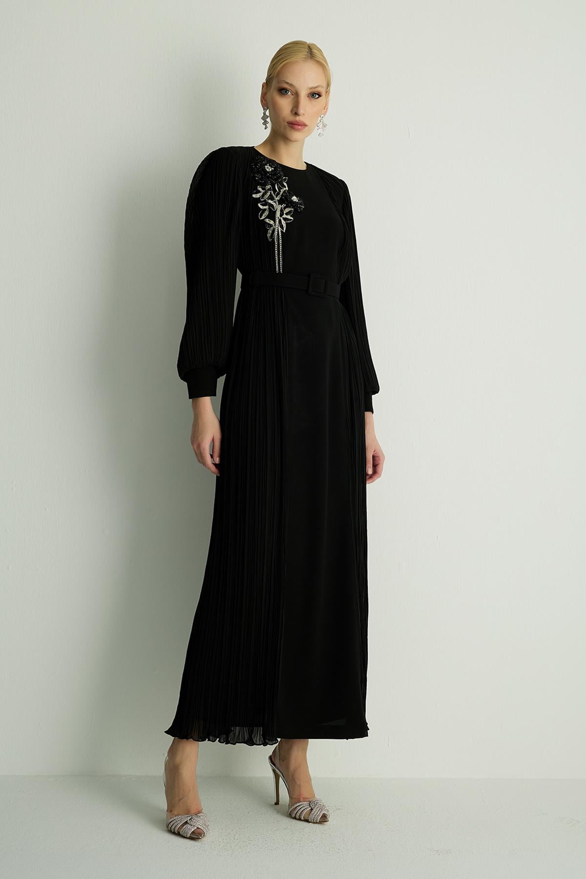 30011 ROZANNA  ELBISE Siyah
