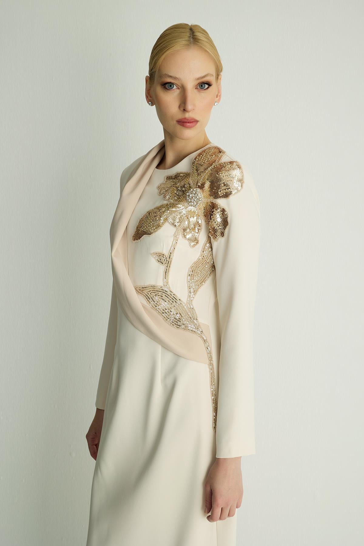 30014 LIVIA ELBISE Bej