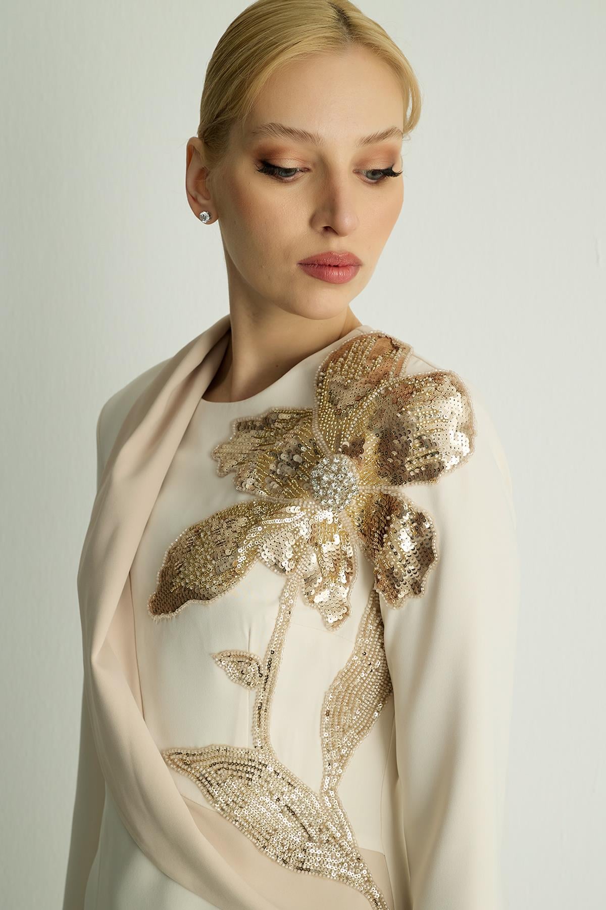 30014 LIVIA ELBISE Bej