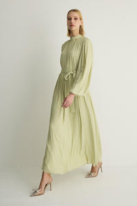 30017 VELUNA ELBISE Pastel Yeşil
