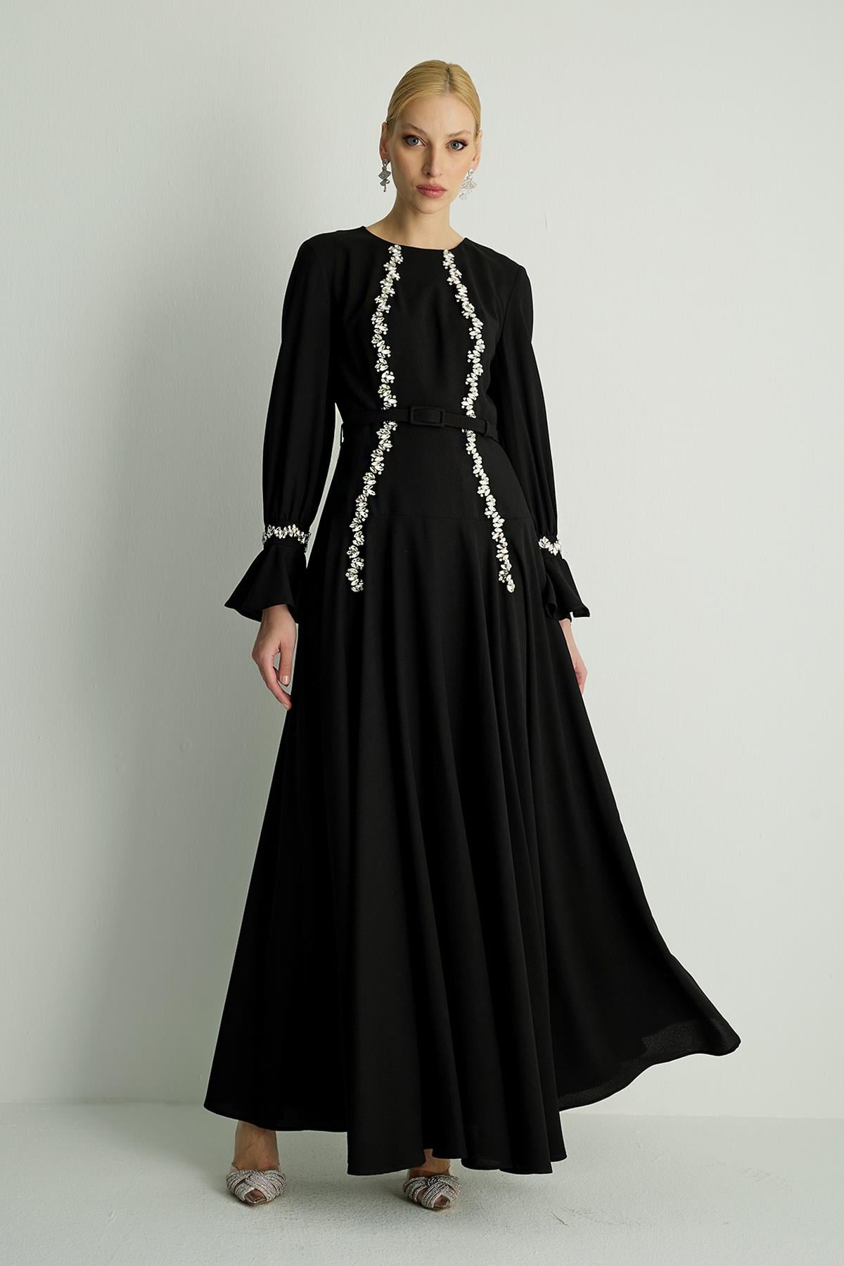 30019 LUXA ELBISE Siyah