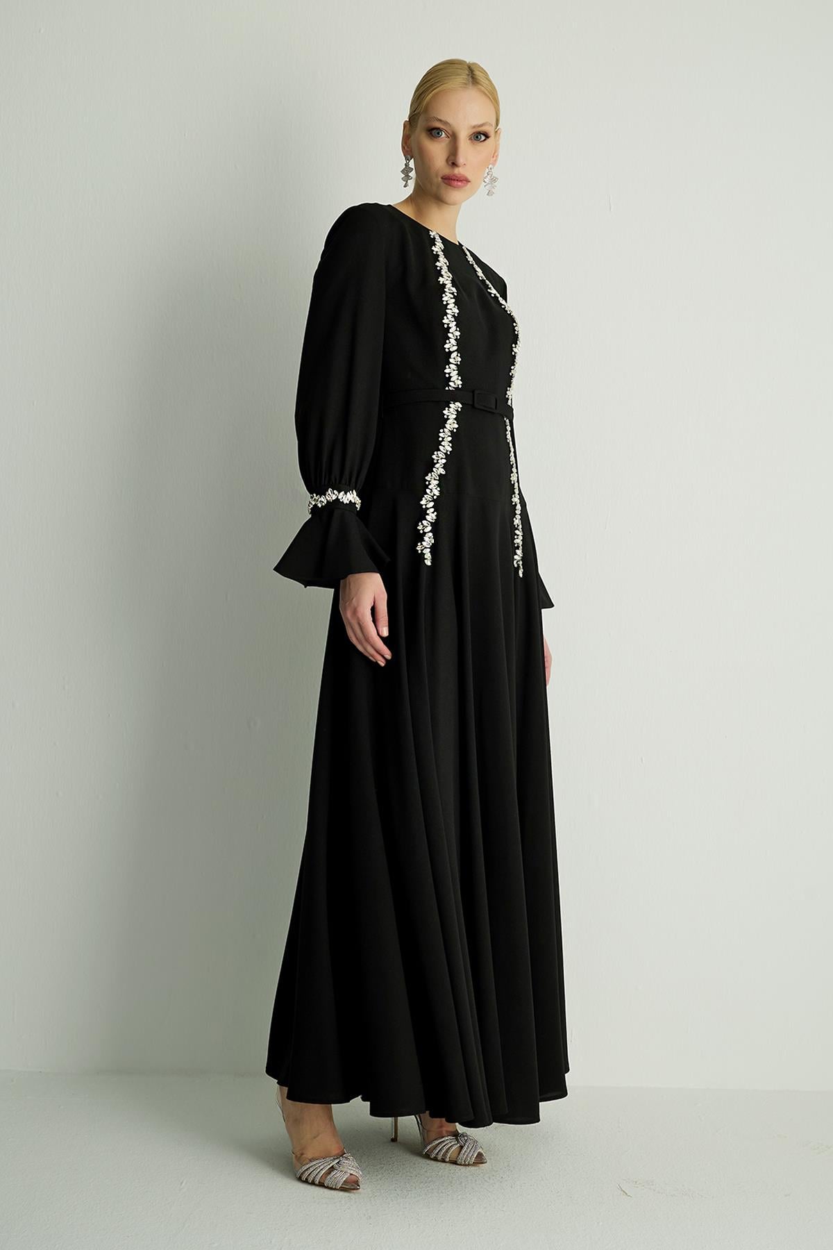 30019 LUXA ELBISE Siyah