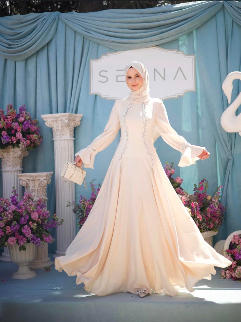 30019 LUXA ELBISE Vanilya