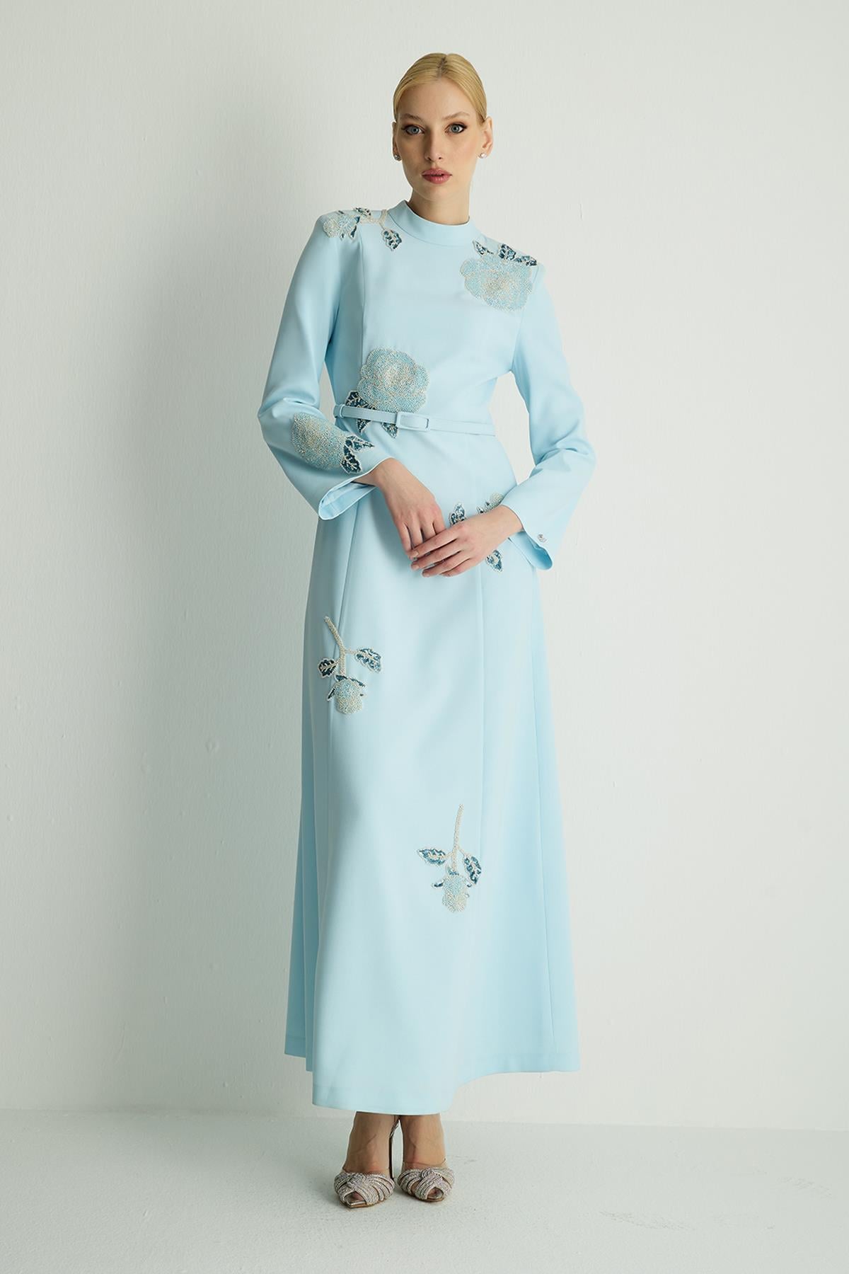 30033 OLEYA ELBISE Mavi