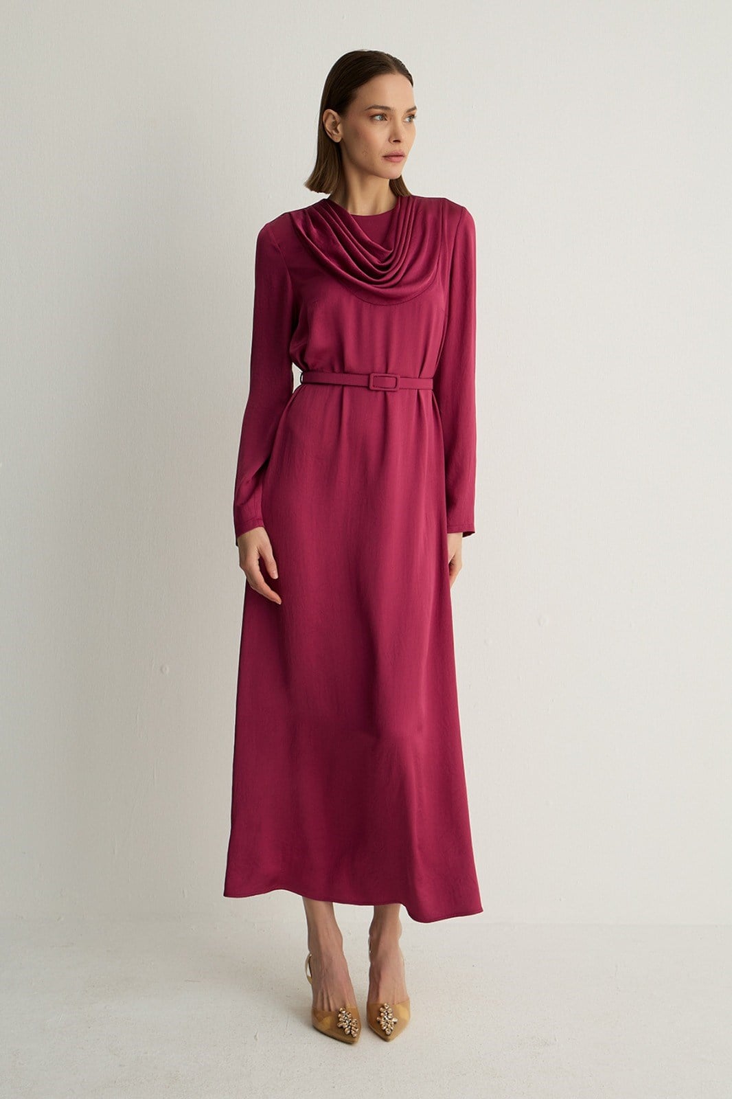 30037 FLOWA ELBISE Vişne
