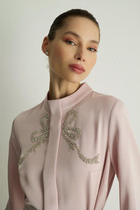 30044 RIBBON ELBISE Pudra
