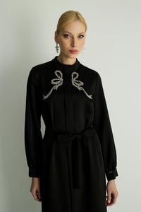 30044 RIBBON ELBISE Siyah