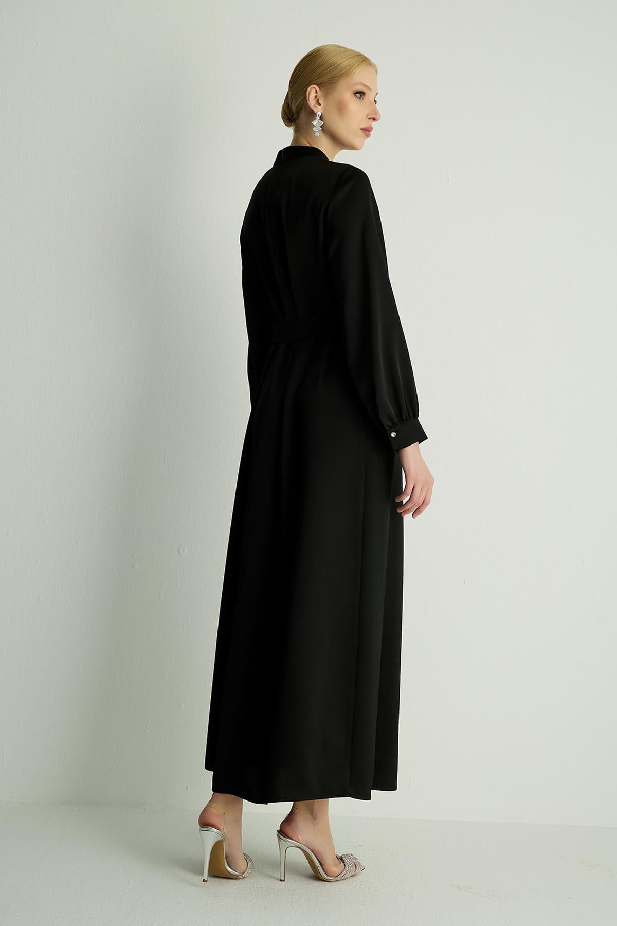 30044 RIBBON ELBISE Siyah