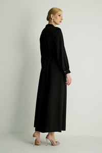 30044 RIBBON ELBISE Siyah