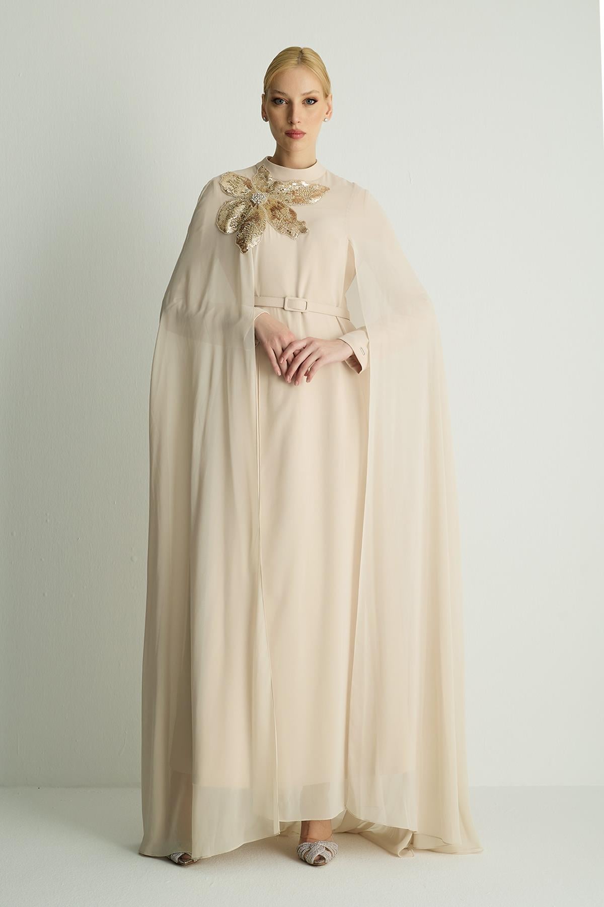 30049 PASTEL ELBISE Bej
