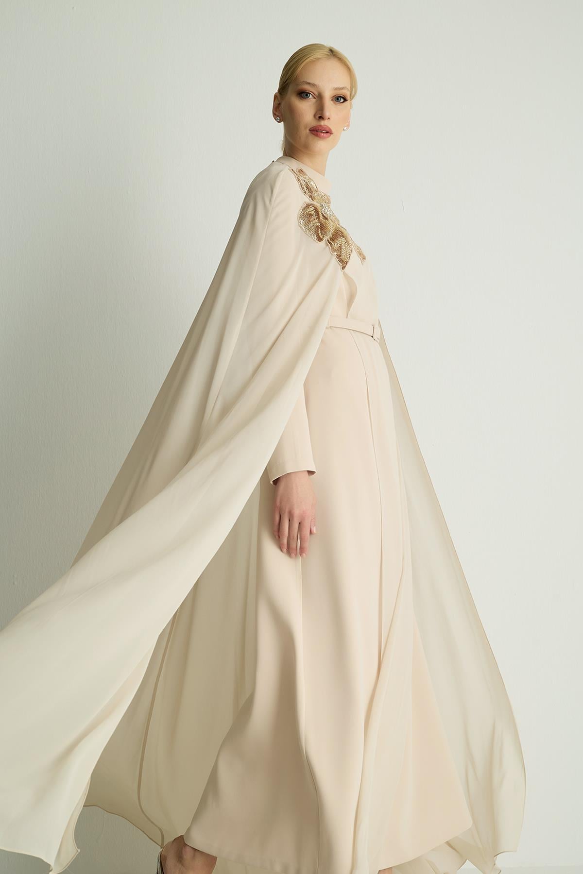 30049 PASTEL ELBISE Bej
