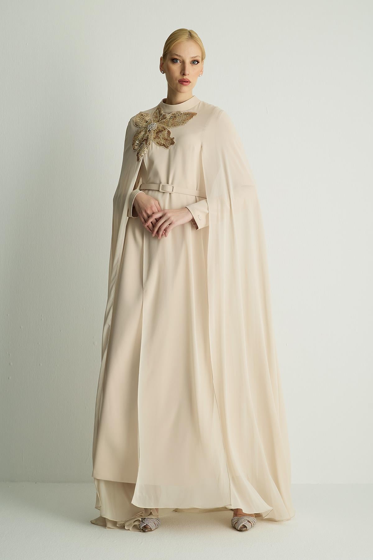 30049 PASTEL ELBISE Bej