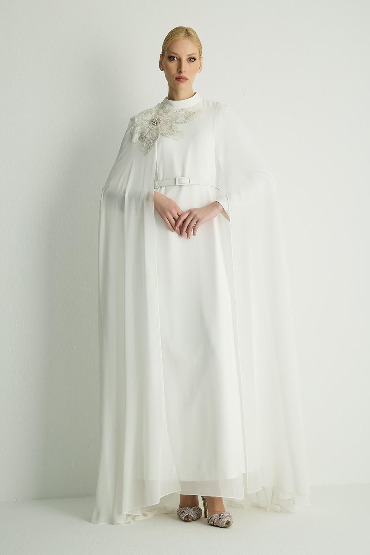 30049 PASTEL ELBISE Ekru