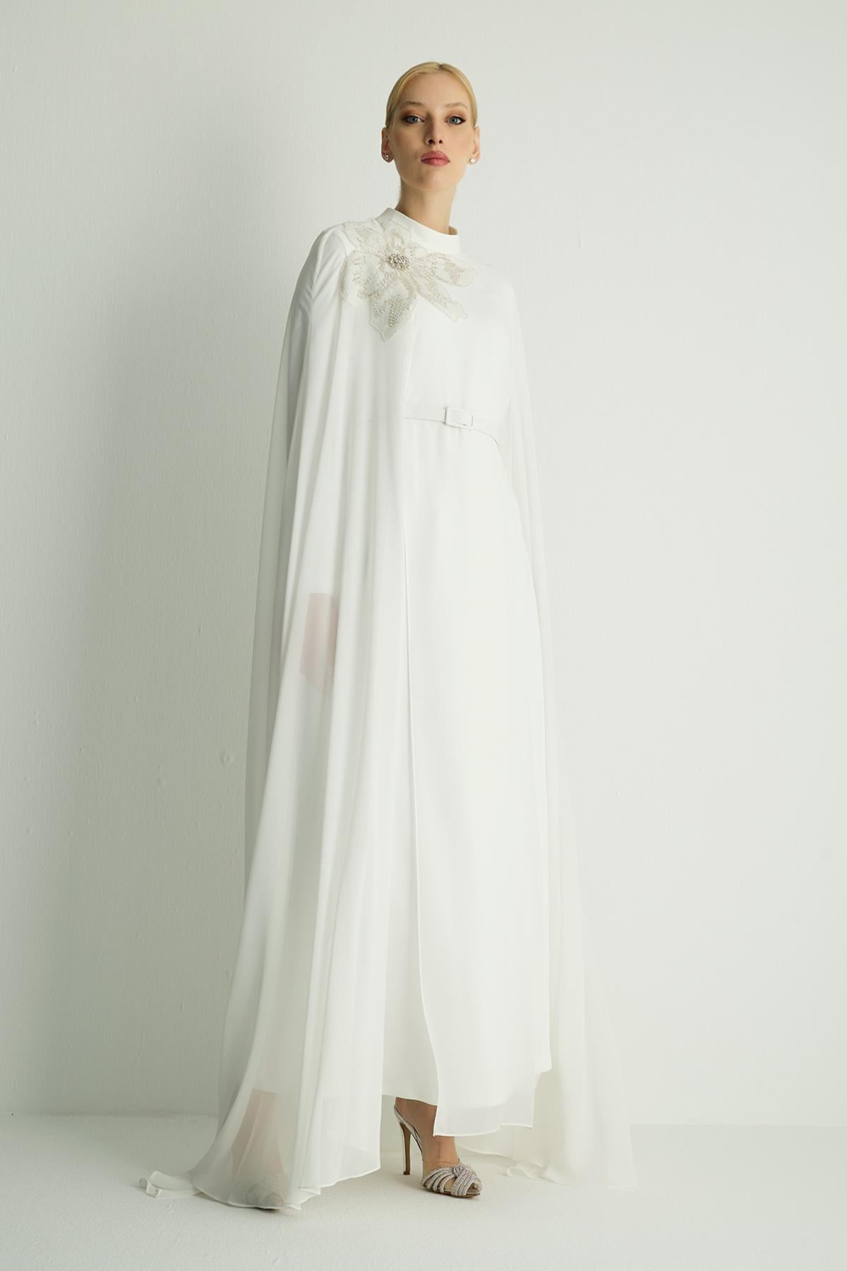 30049 PASTEL ELBISE Ekru