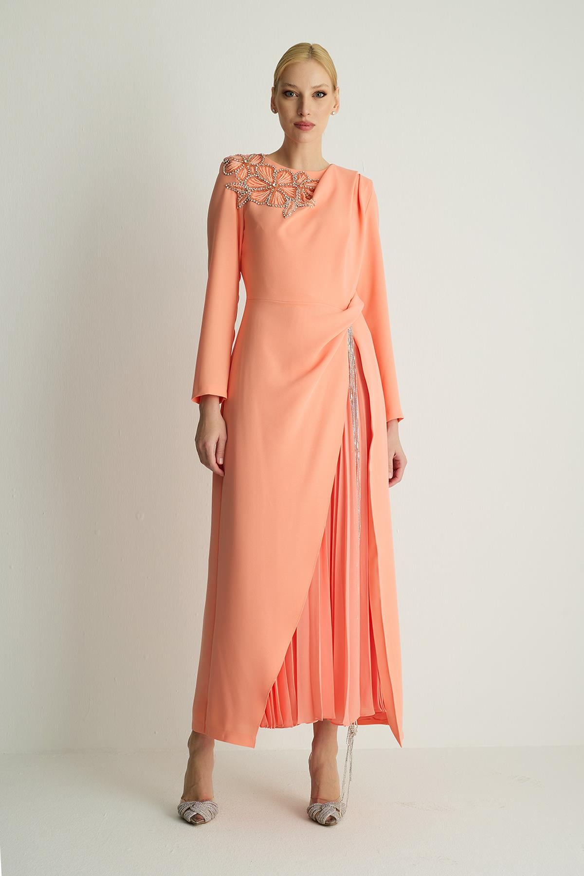 30063 RAINBOW ELBİSE Somon