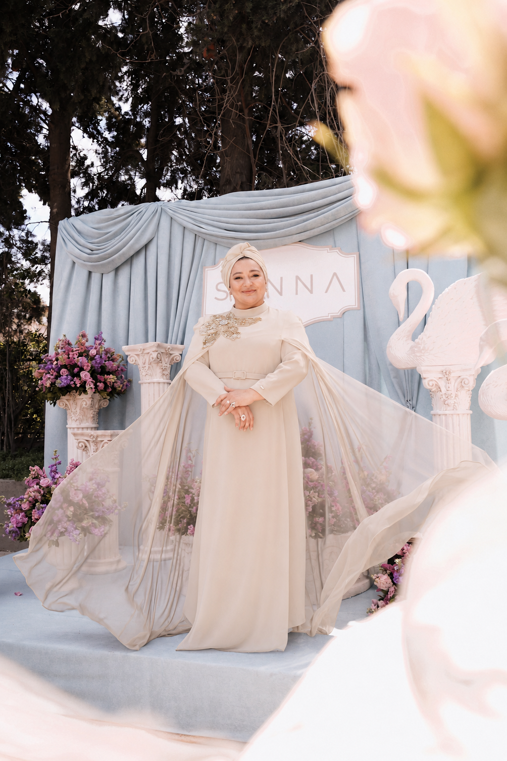 30076-Z PASTEL ELBISE Bej