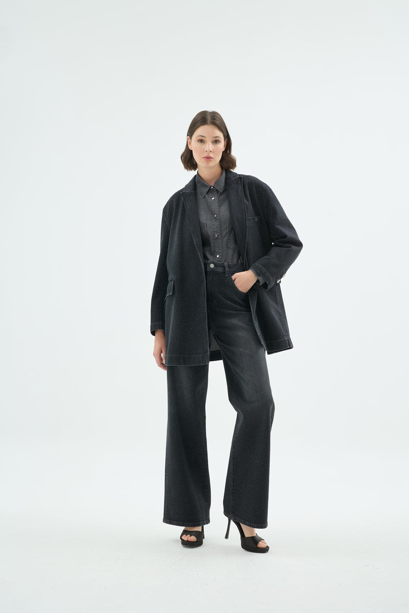 40016 ZIVA DENIM CEKET Siyah