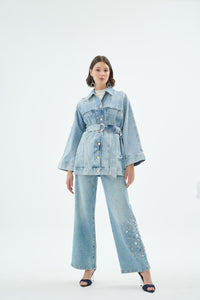 40018 SANTA DENIM CEKET Açık Mavi