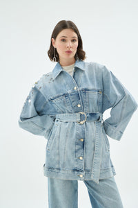 40018 SANTA DENIM CEKET Açık Mavi