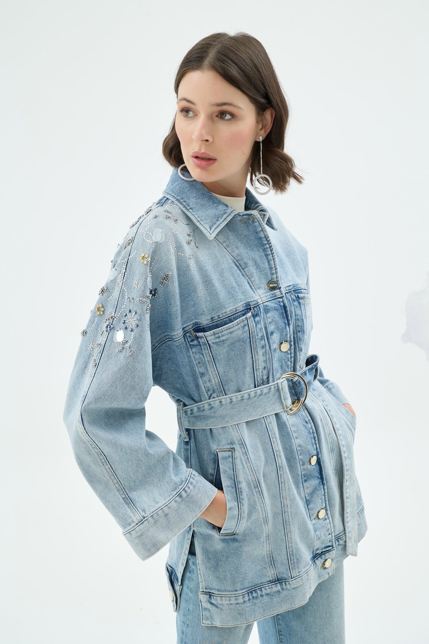 40018 SANTA DENIM CEKET Açık Mavi