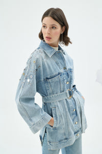 40018 SANTA DENIM CEKET Açık Mavi