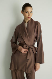 40021 SHINE KIMONO Kahve