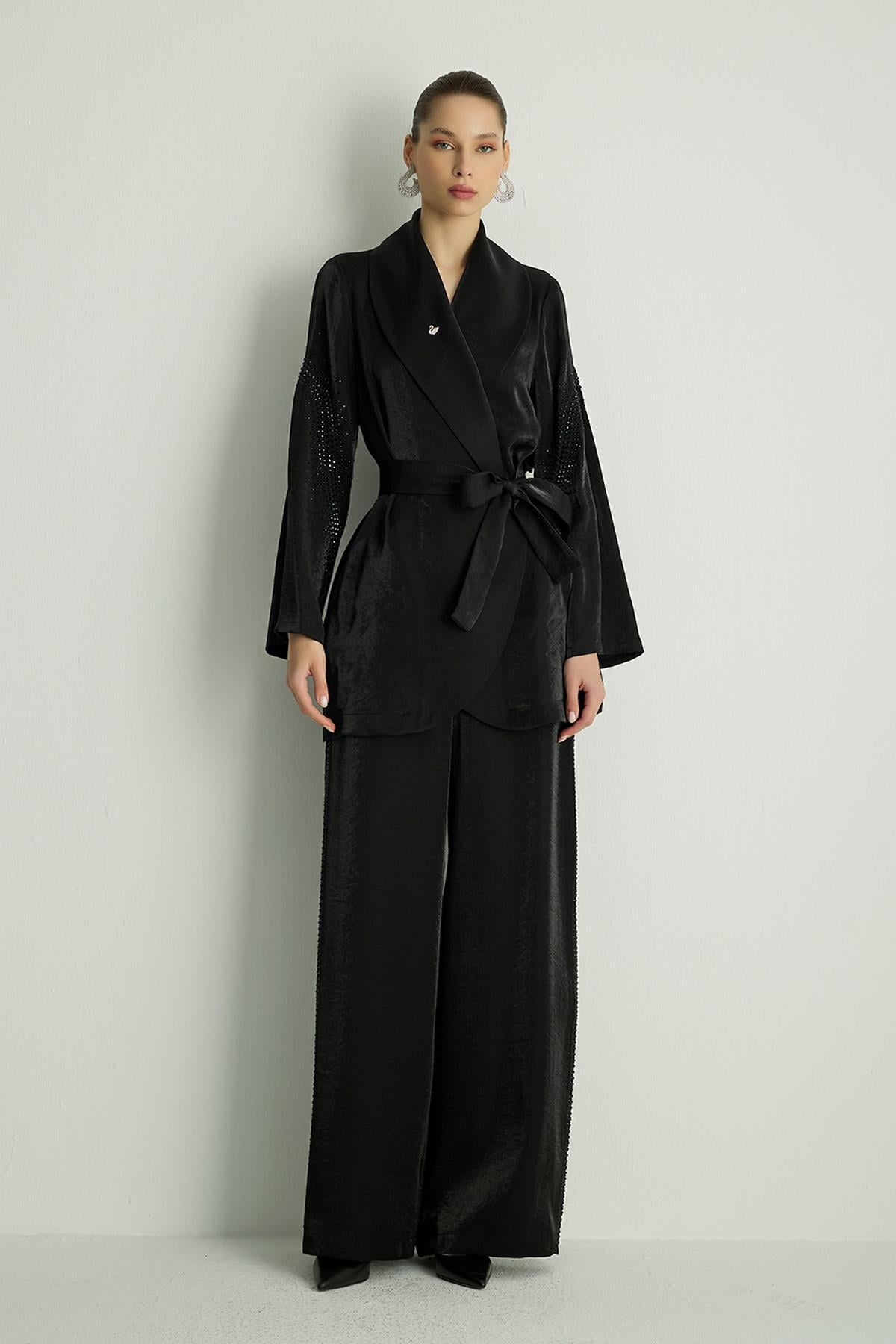 40021 SHINE KIMONO Siyah