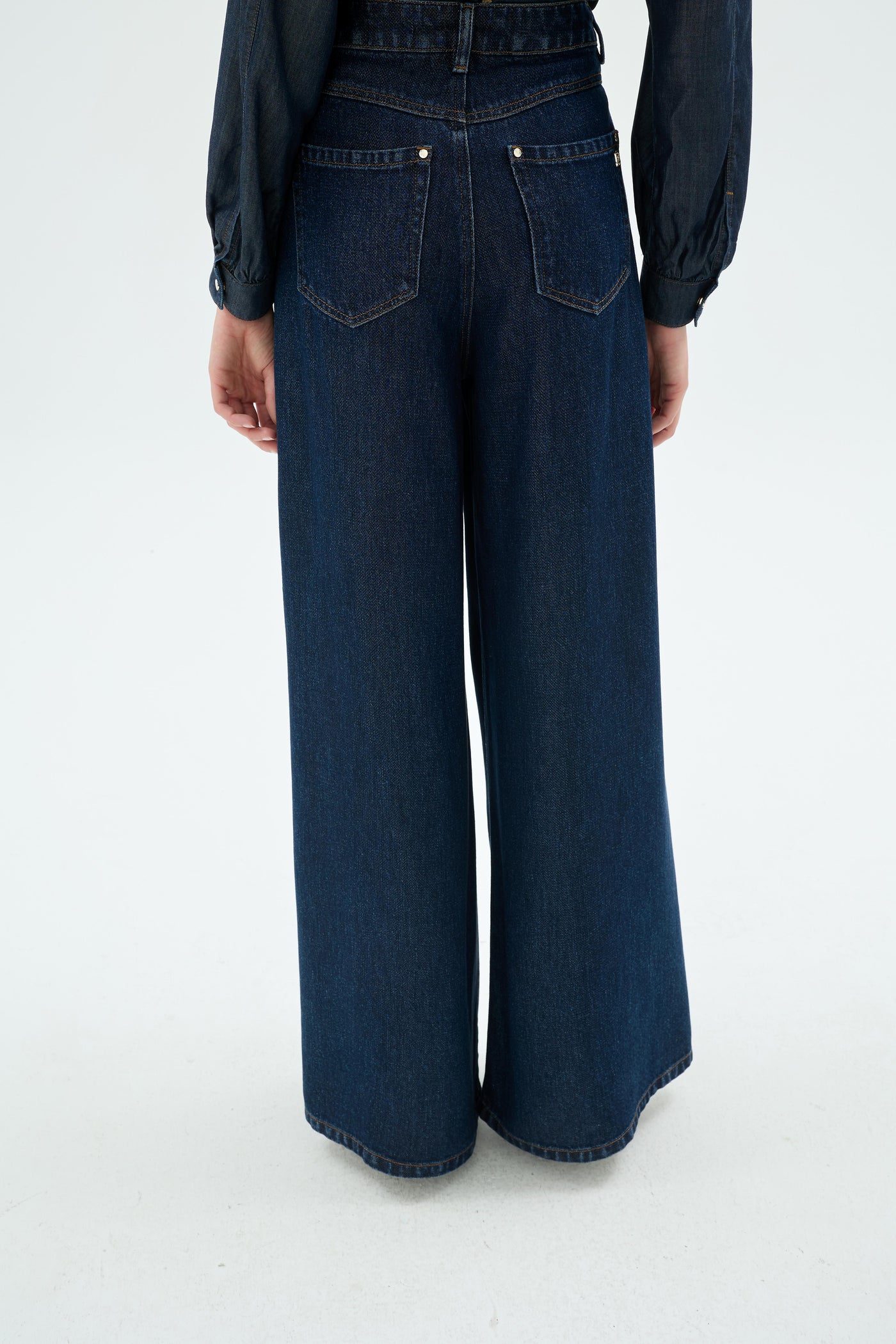 50035 SOUL PALAZO DENIM PANTOLON Koyu Mavi