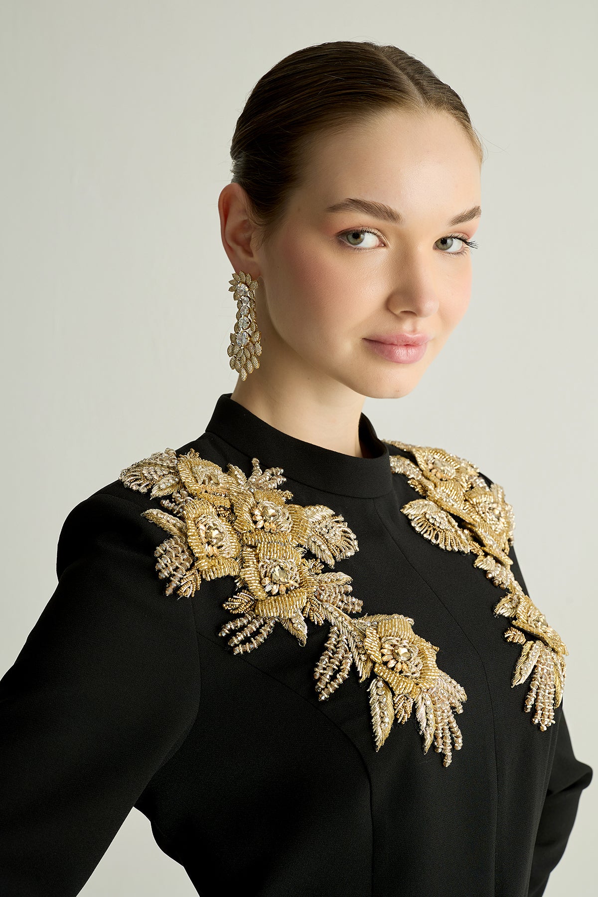 30025 CREAM ELBİSE
