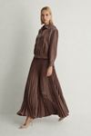 51022 SHINE PLEATED SKIRT Coffee
