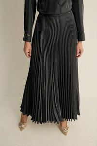 51022 SHINE PLEATED SKIRT Black