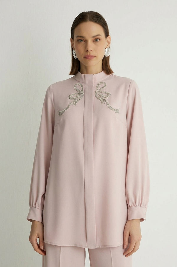 20014 RIBBON BLOUSE Powder