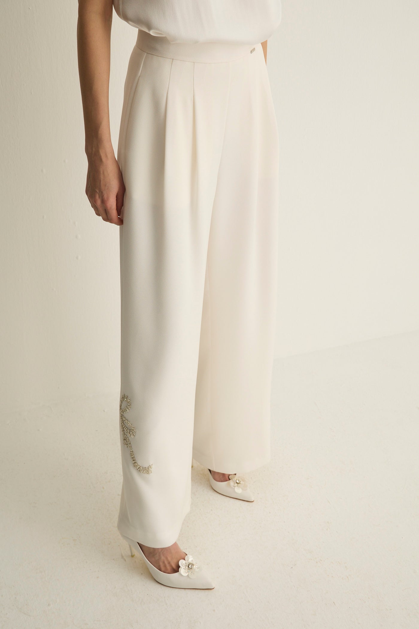 50017 RIBBON TROUSERS Ecru