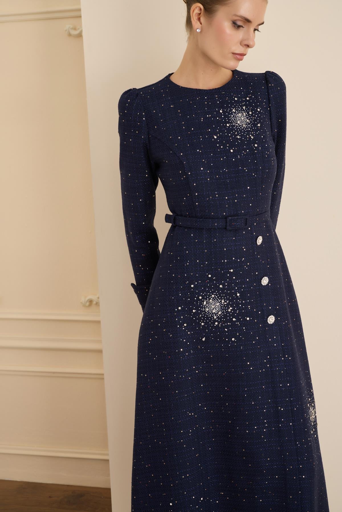 AURORA  DRESS Lacivert