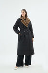 43002 BRINA PUFFER FUR-LINED TRENCH Black