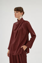 Cristalle  Dükümlü Bluz Bordo