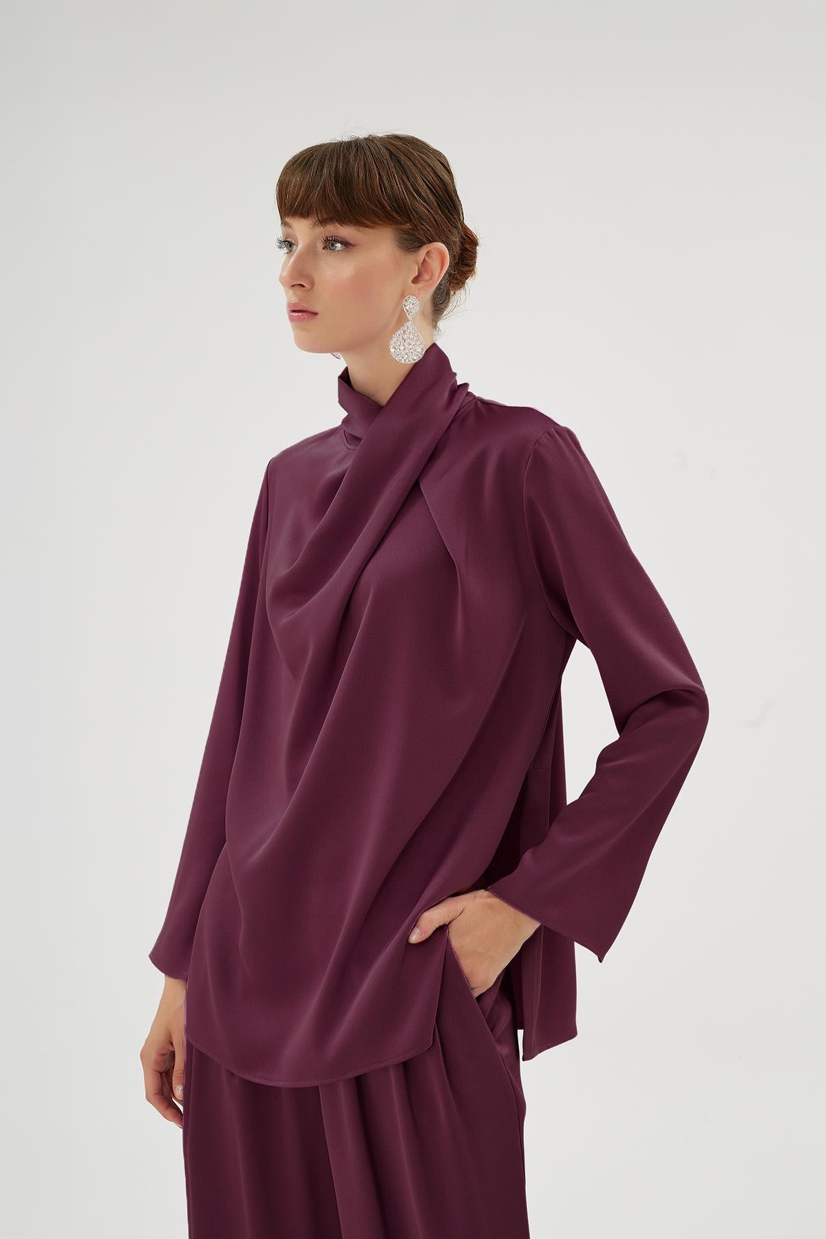 20017 CRISTALLE BLUZ Mürdüm