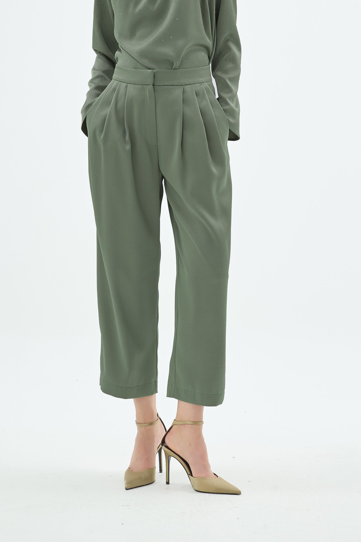 50015 CRISTALLE TAŞLI PANT Haki
