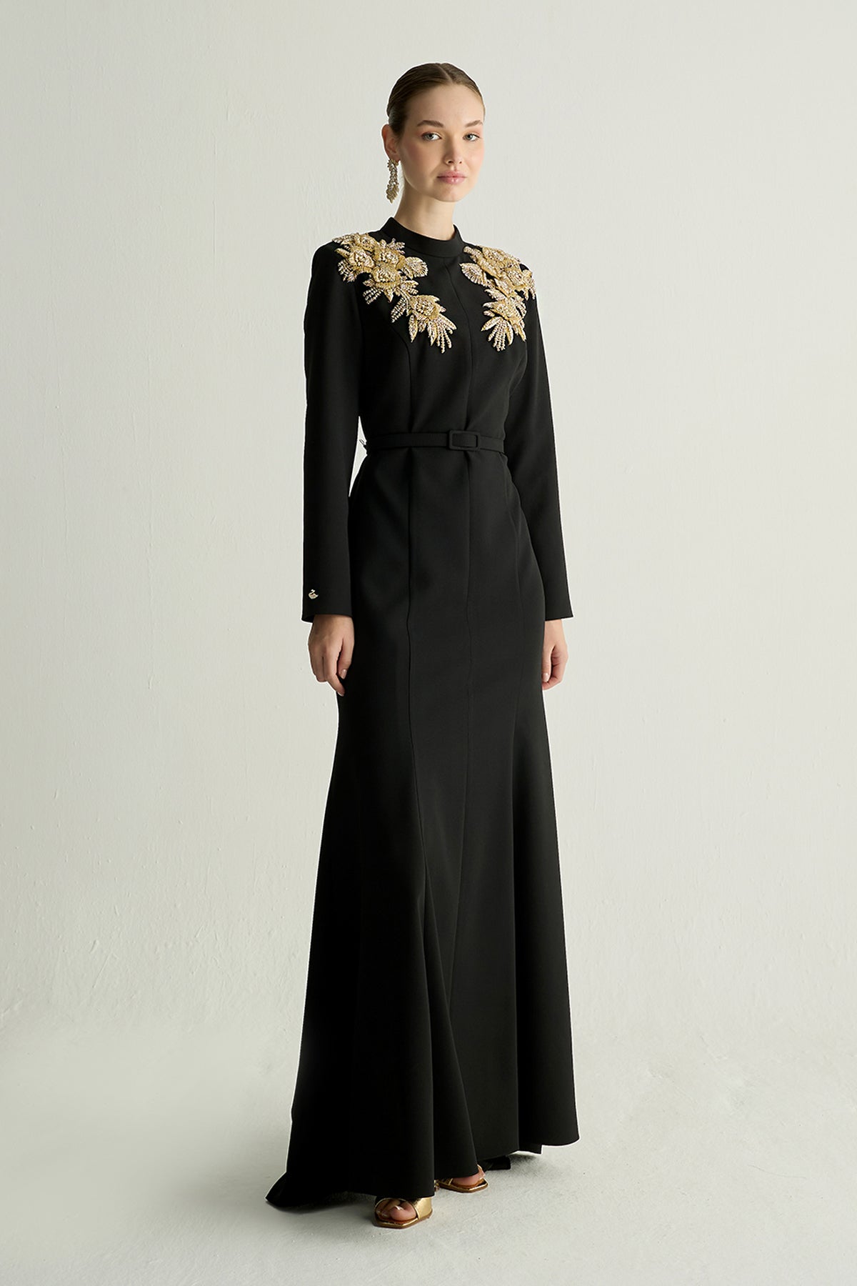 30025 CREAM ELBİSE