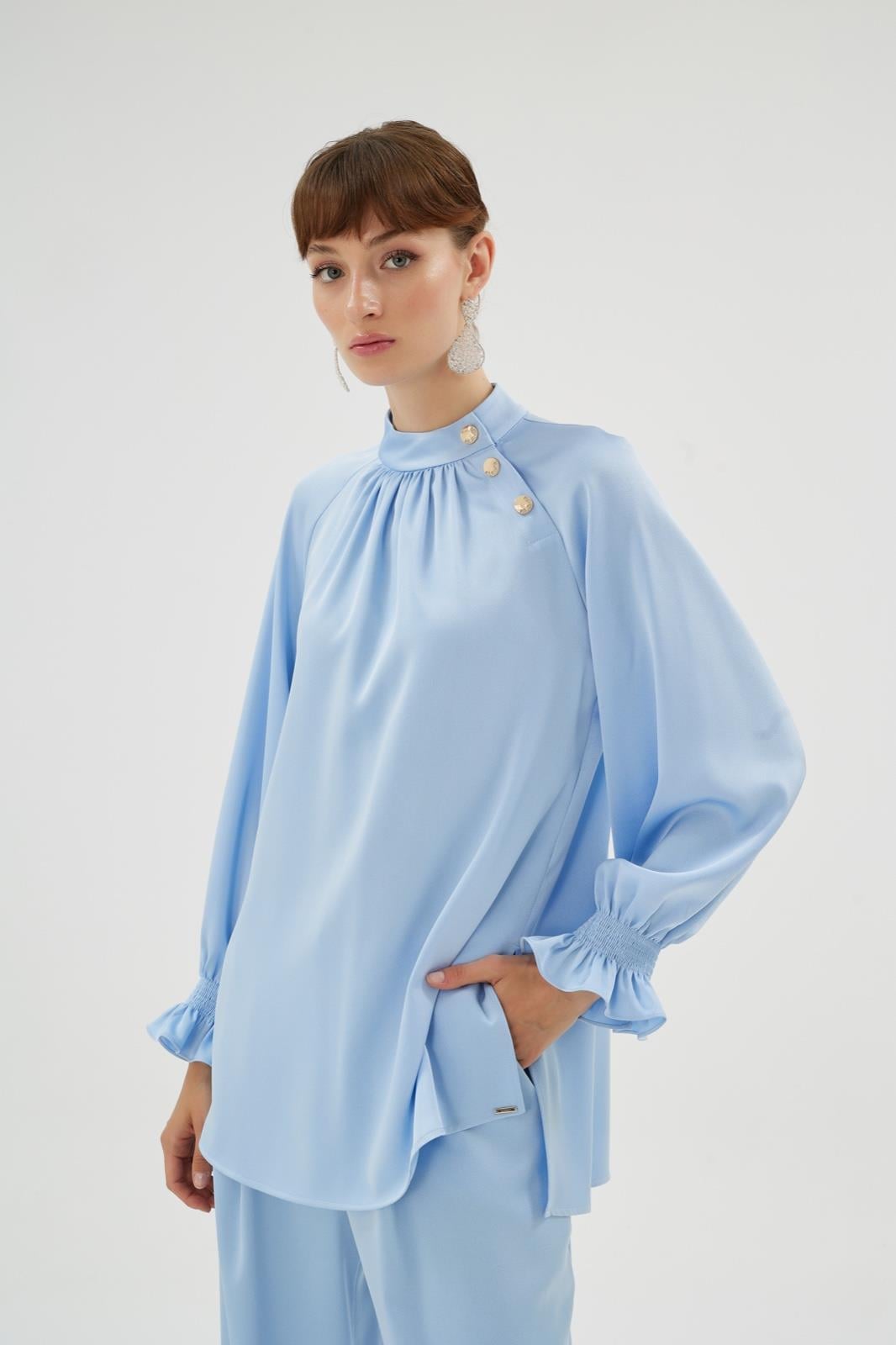ELEGANCE BLUZ Mavi