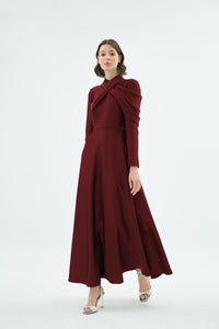 30004 EMERELLE ELBİSE Bordo