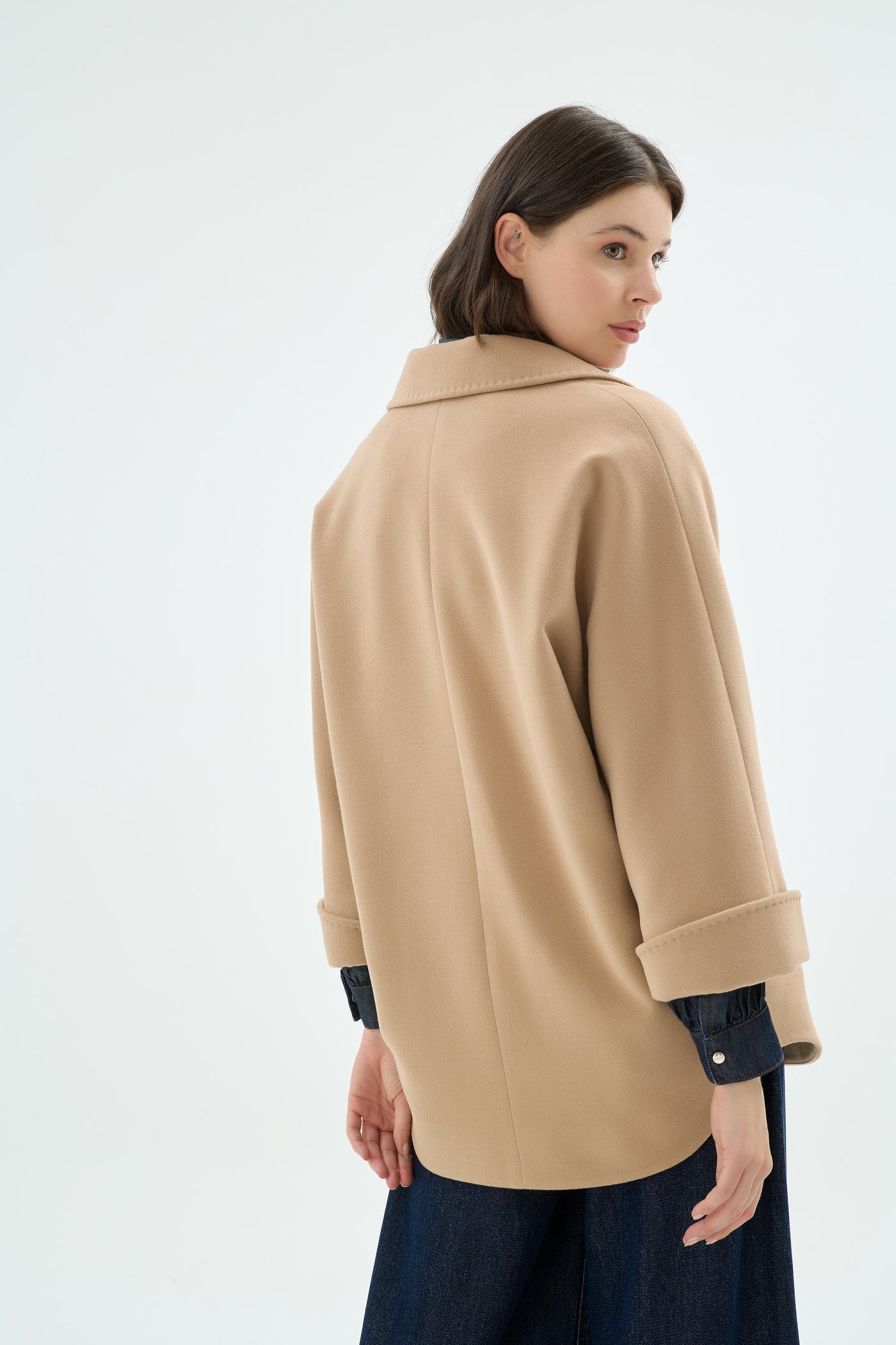 44008 ESME NAKIŞLI KISA KABAN Camel