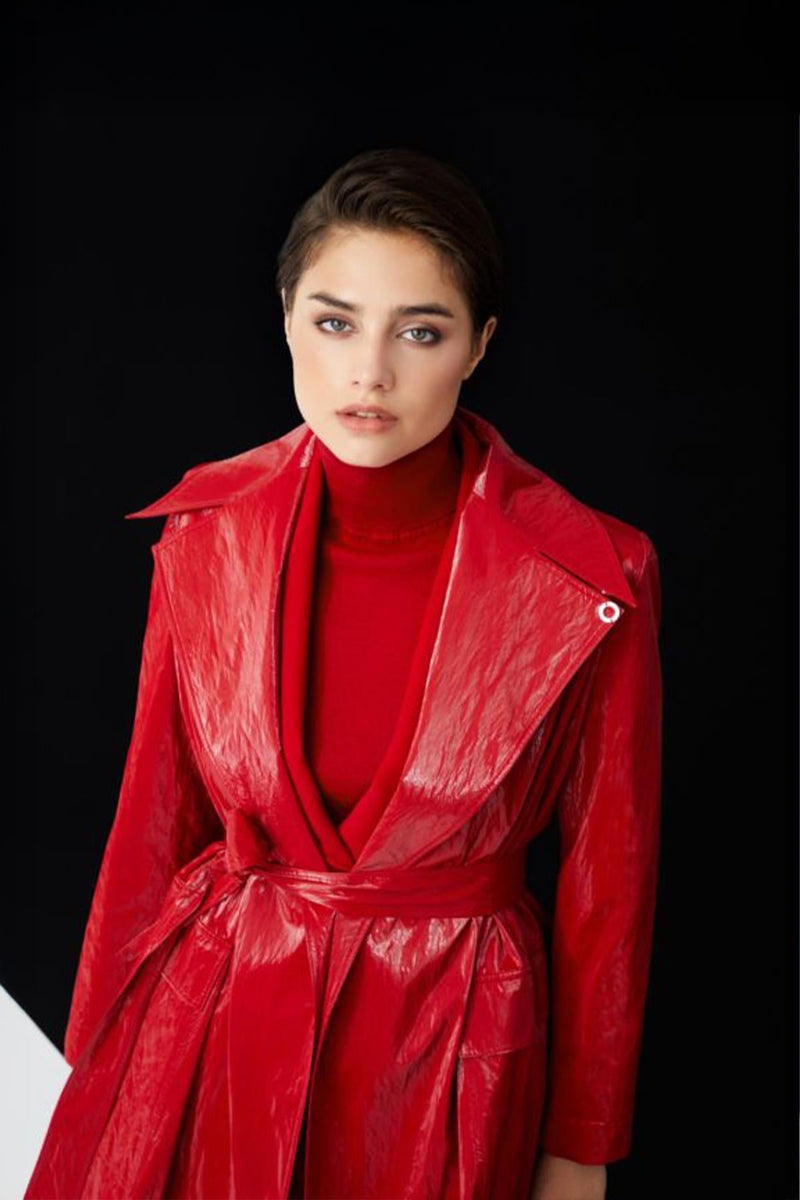 FEMALE TRENCH Kırmızı