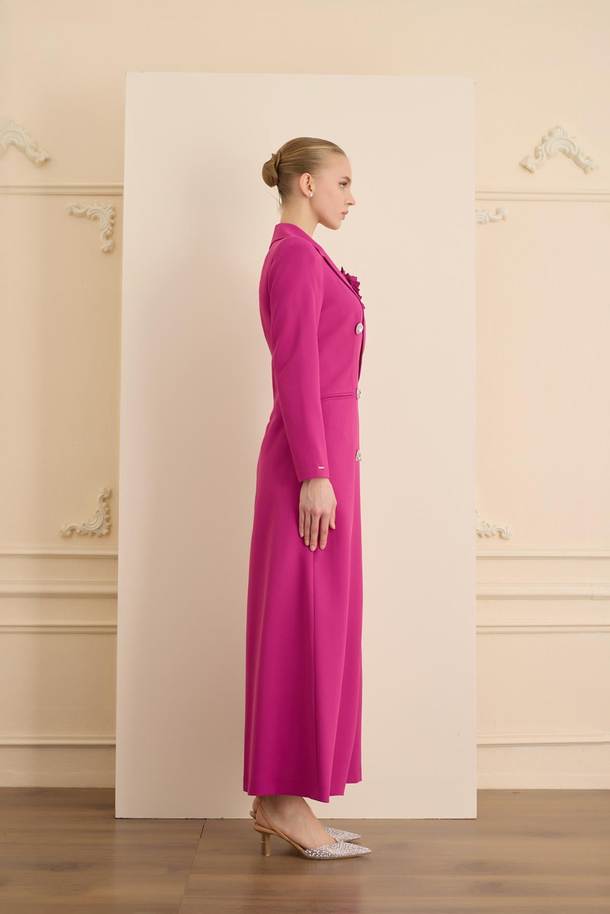 ROSE STONE DRESS Fuşya