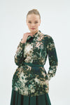 21002 GIGI PATTERNED SHIRT Emerald