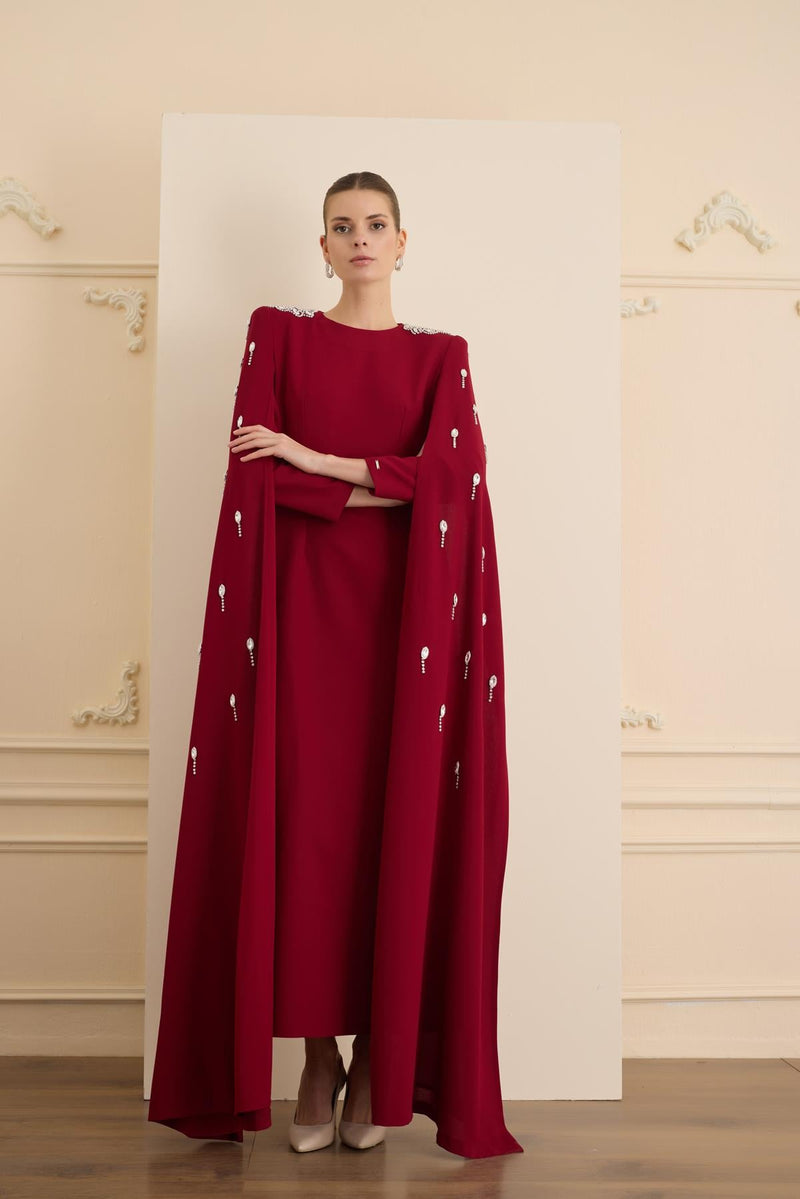 INFINITY  ELBİSE Bordo